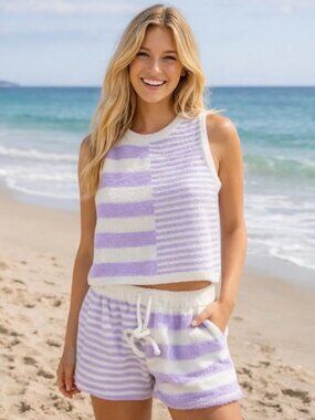 NWT: idem ditto Plush Stripped Short Set Size Small